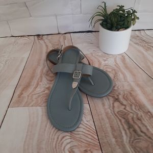 Coach Shoes Coach Cassidy Leather T-Strap Steel Blue Sandal size 10
